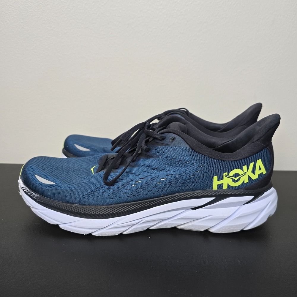 Hoka Shoes Mens 11.5D Blue Coral Butterfly Slifton 8 Performance Running BCBT - Picture 3 of 12
